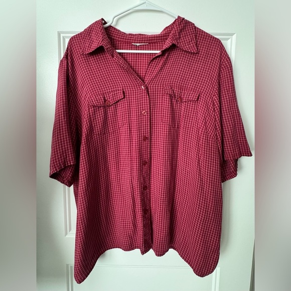 Red Plaid Button Down Shirt - Picture 1 of 5